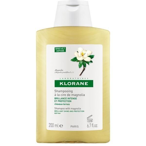 Шампунь с воском магнолии для интенсивного блеска и защиты тусклых волос Klorane, 200 мл