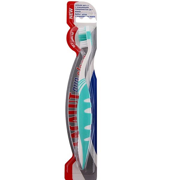 Зубная щетка с поверхностью для чистки языка Lacalut Duo Clean