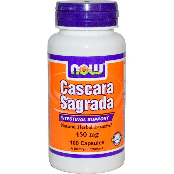 «Каскара Саграда» (Cascara Sagrada) от Now Foods, 450 мг, 100 капсул