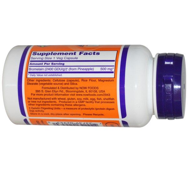 Bromelain, Бромелайн, Now Foods, 500 мг, 60 капсул