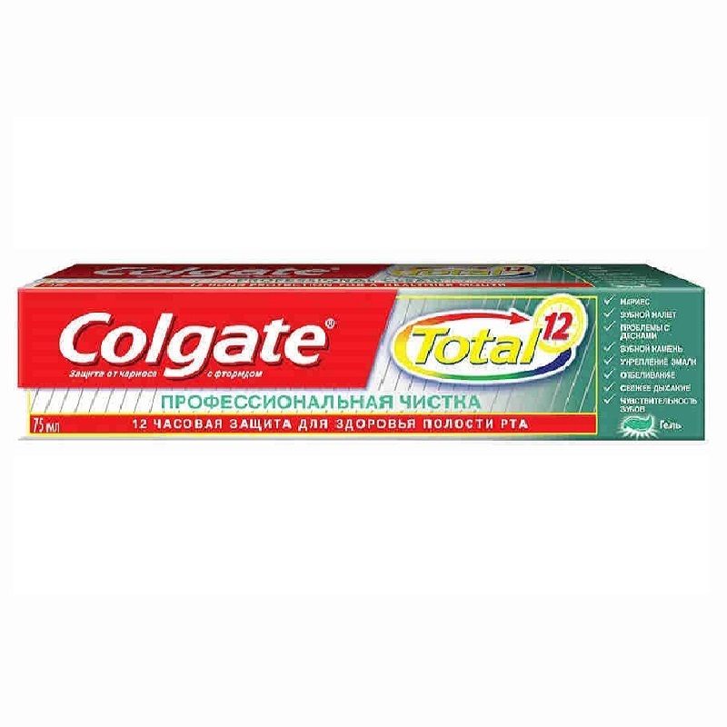 Зубная паста-гельTotal 12 профессиональная чистка Colgate, 75 мл