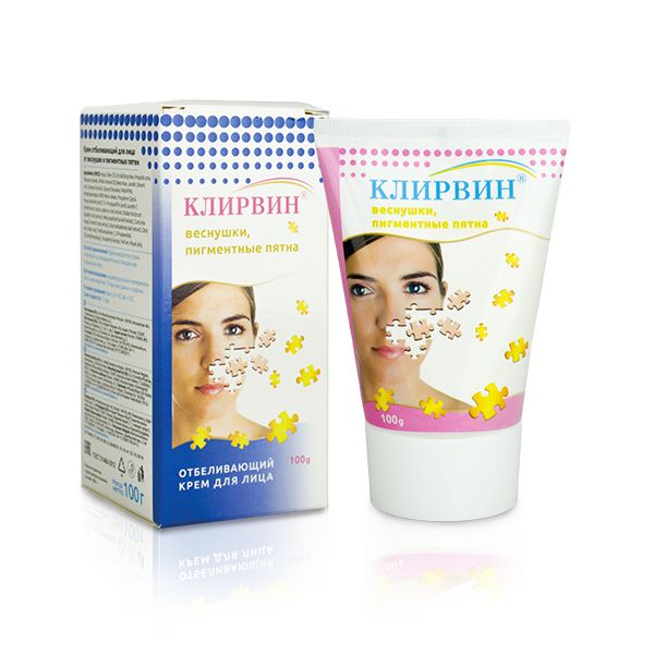 Отбеливающий крем для лица от веснушек и пигментных пятен Клирвин, 100 г