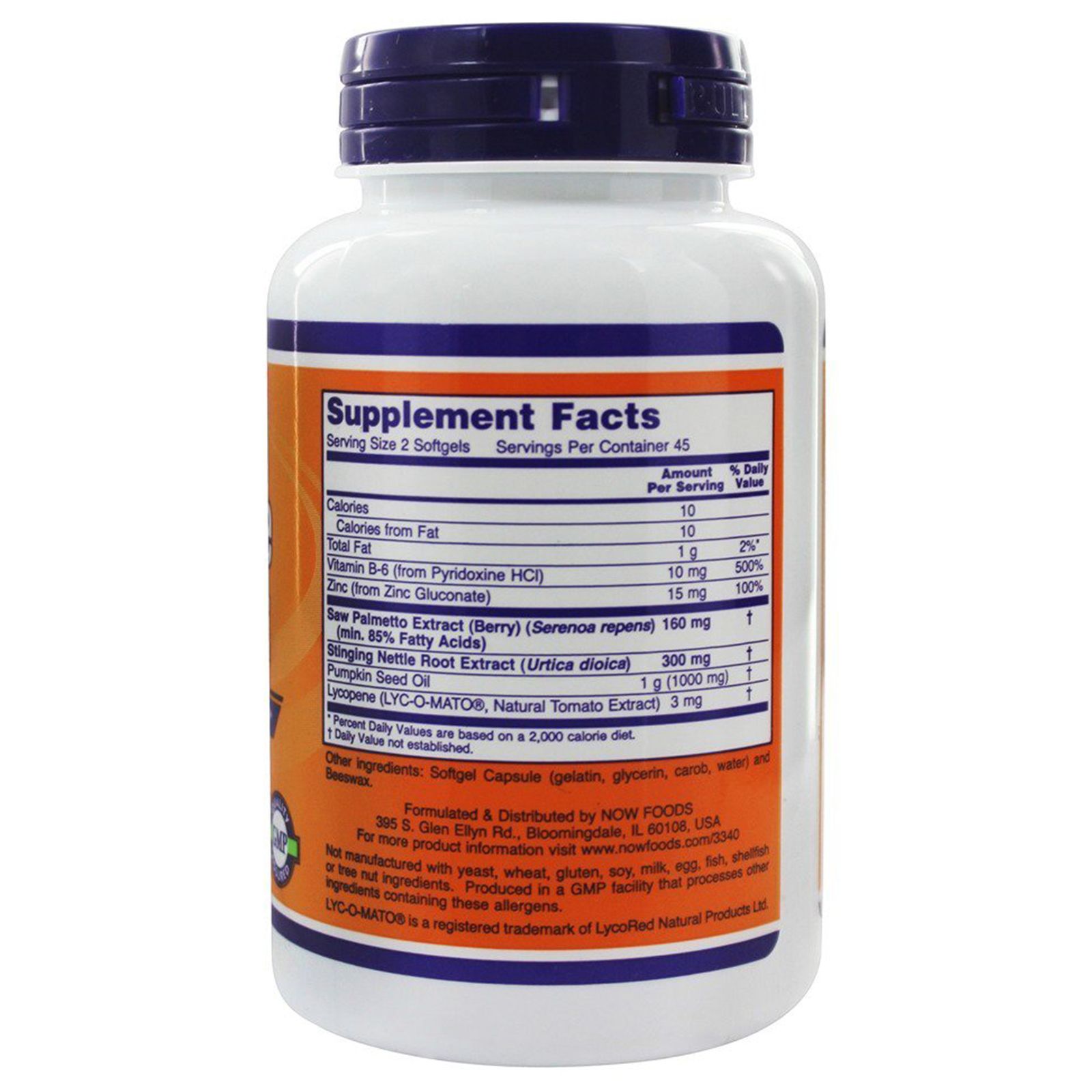 Prostate Support, Женские и мужские гормоны, Витамин D-3, Now Foods, 90 капсул