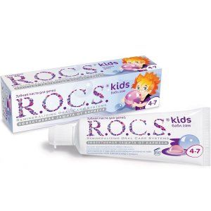Детская зубная паста R.O.C.S. Kids Bubble Gum от 4 до 7 лет со вкусом жевательной резинки, 45 г