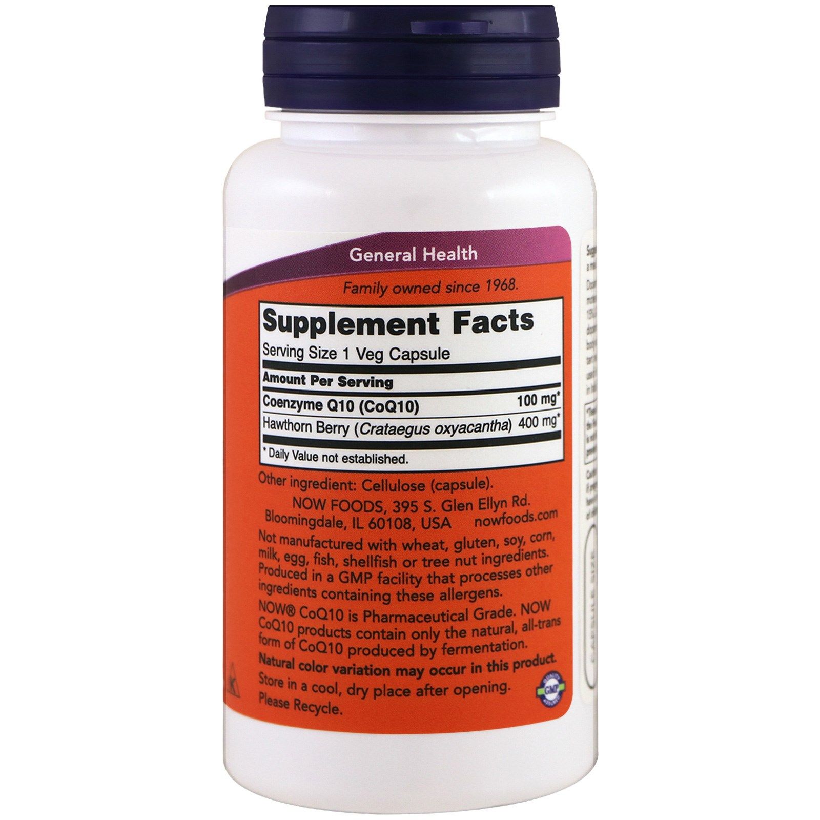 Кофермент CoQ10 с боярышником Now Foods 100 мг, 90 растительных капсул