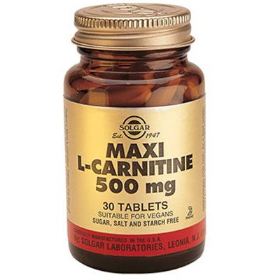 Солгар L-карнитин  Повышение работоспособности Solgar  500 мг, 30 таблеток