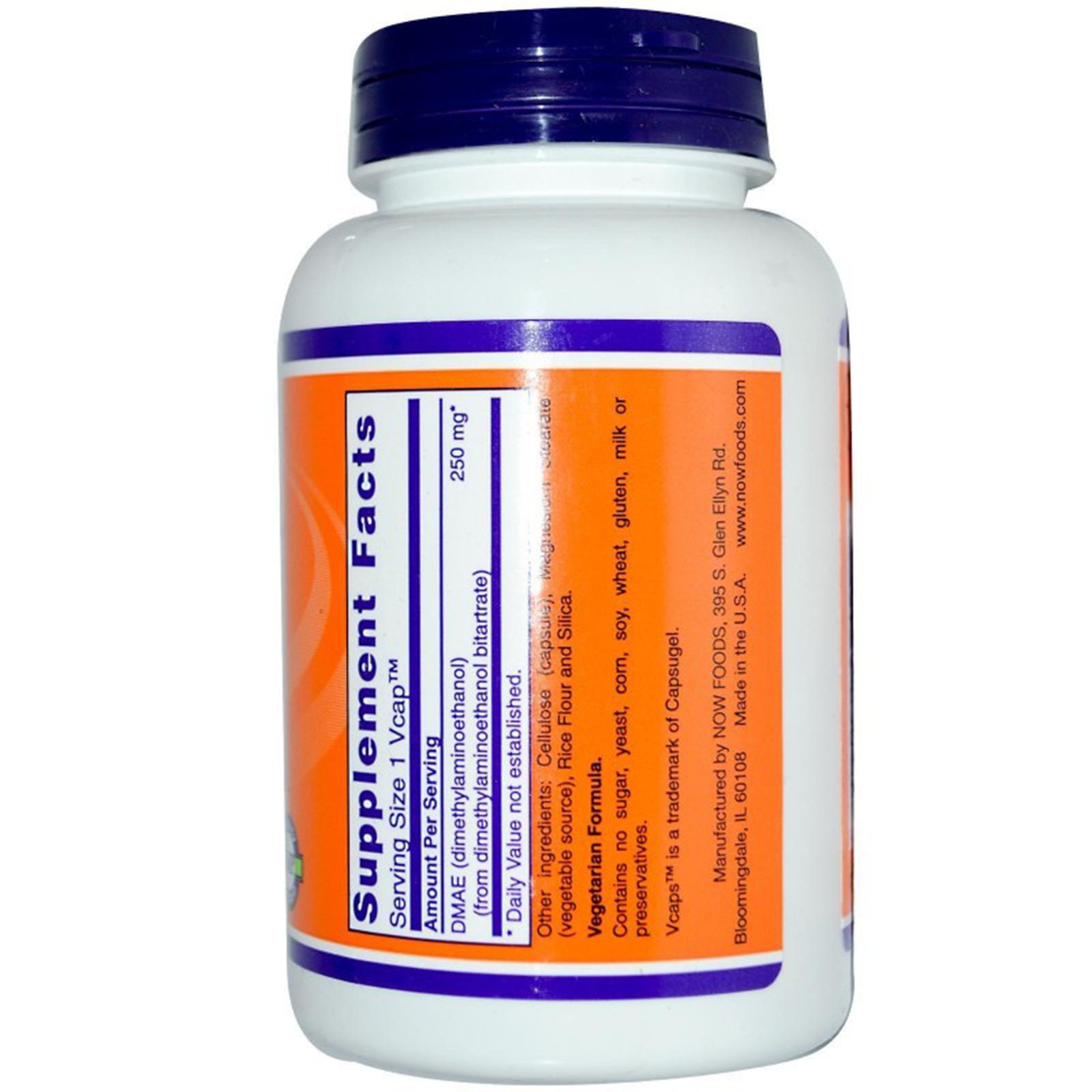 DMAE (ДМАЭ), Улучшение памяти и внимания, Now Foods, 250 мг, 100 капсул