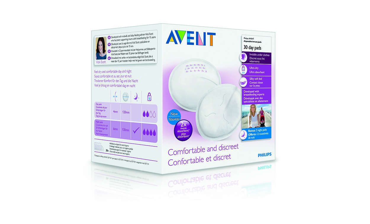 Одноразовые вкладыши для бюстгальтера дневные Philips Avent, 30 шт