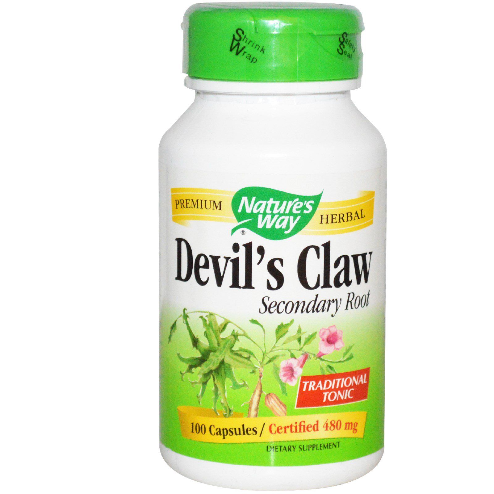 Devil's Claw Secondary Root Дьявольский коготь 480 мг Nature's Way, 100 шт