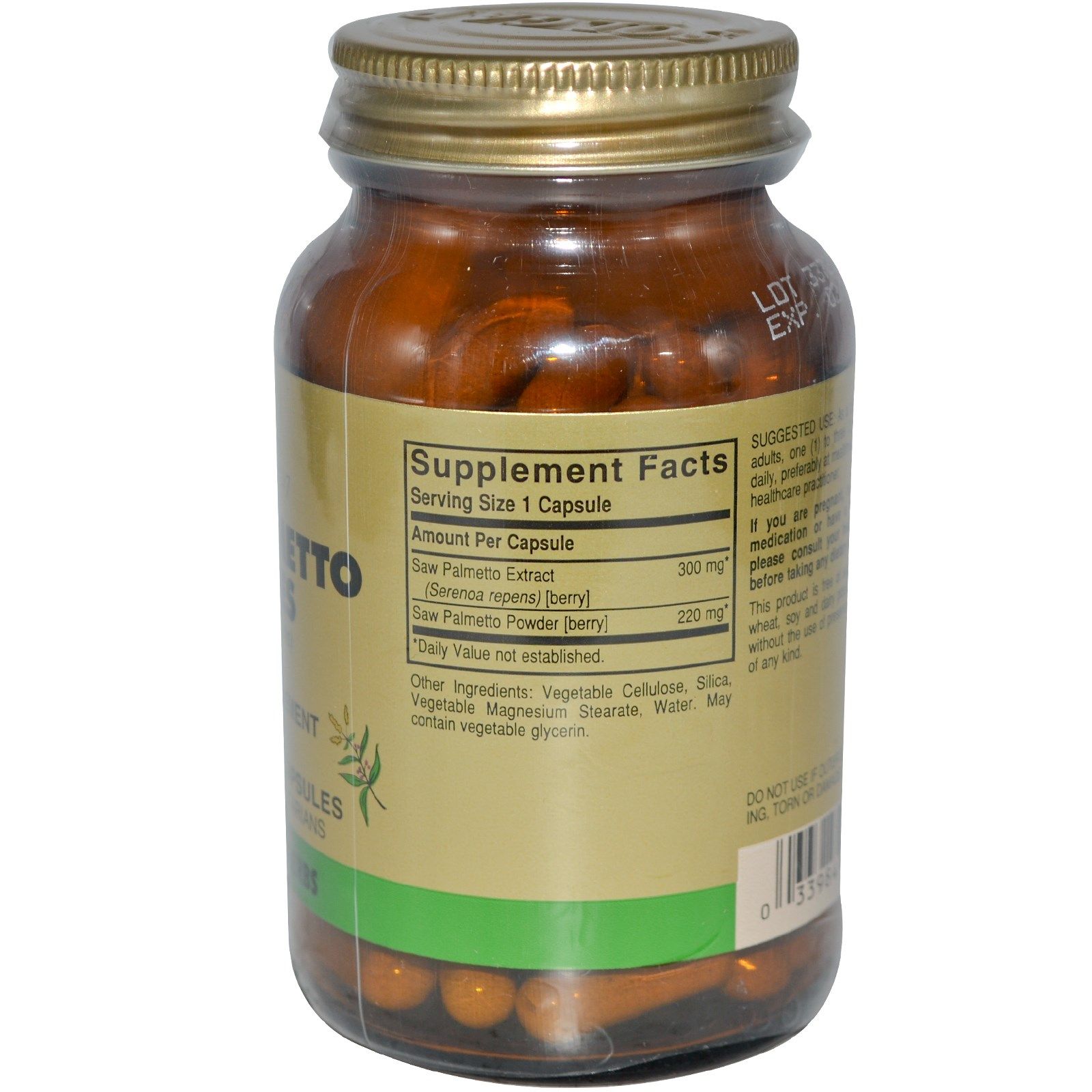 Солгар Ягоды Со пальметто Общеукрепляющее действие Solgar, 100 капсул