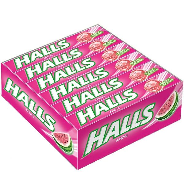 Карамель леденцовая Halls со вкусом арбуза, 12 упаковок по 25 г