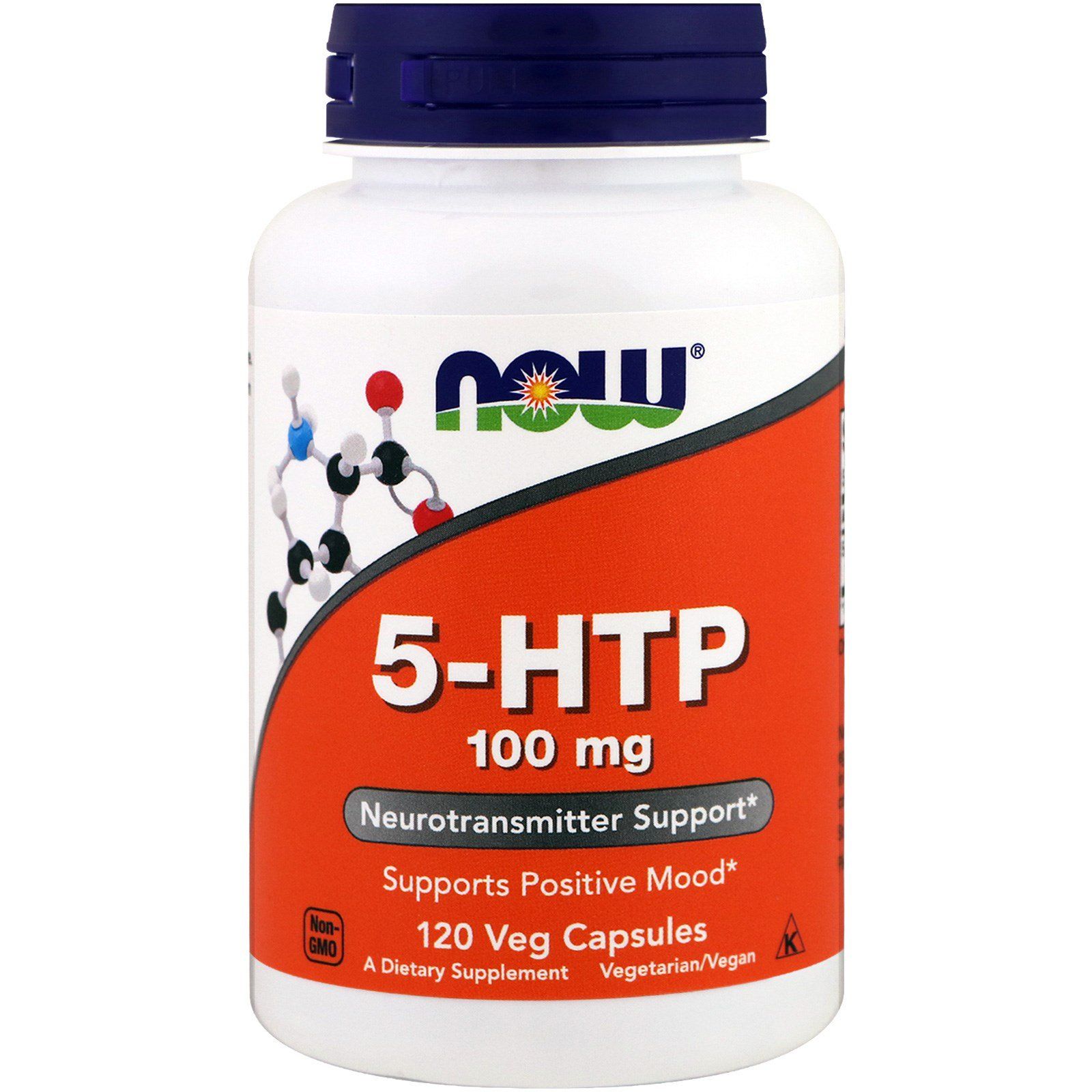 5-HTP 5-гидрокситриптофан Now Foods 100 мг, 120 растительных капсул