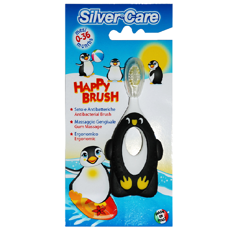 Зубная щетка для детей Happy Brush серебряная защита Silver Care от 6 до 36 мес, 1 шт