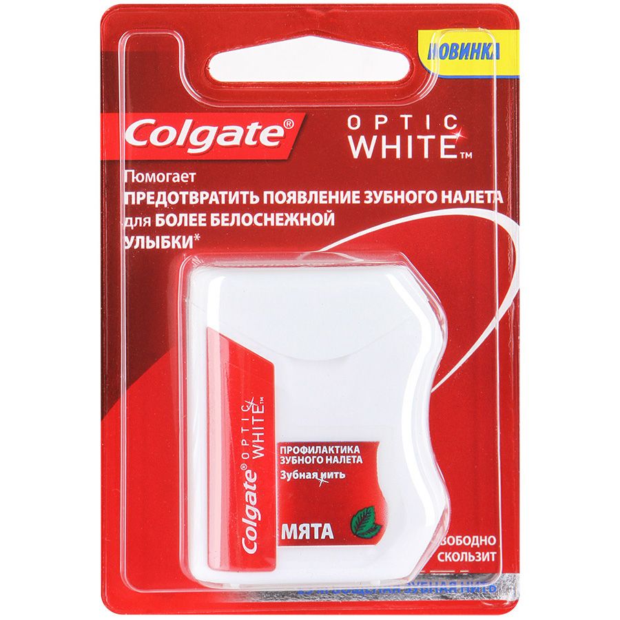 Зубная нить Optic White Профилактика зубного налета Colgate, 25 м