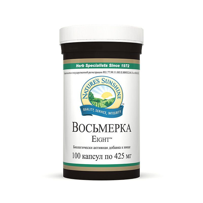 Восьмерка НСП, Улучшает здоровье при депрессиях, бессоннице, NSP, 425 мг, 100 капсул