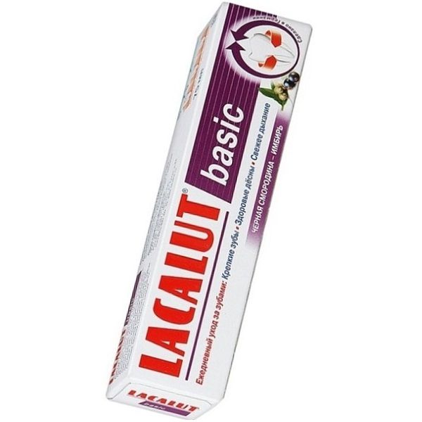 Зубная паста с черной смородиной и имбирем Lacalut Basic, 75 мл