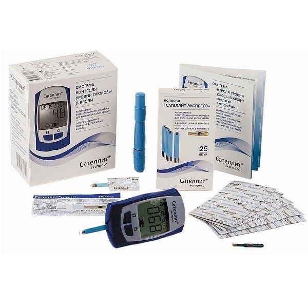 Глюкометр определение уровня глюкозы в сыворотке крови,  Сателлит® экспресс  ПКГ-03