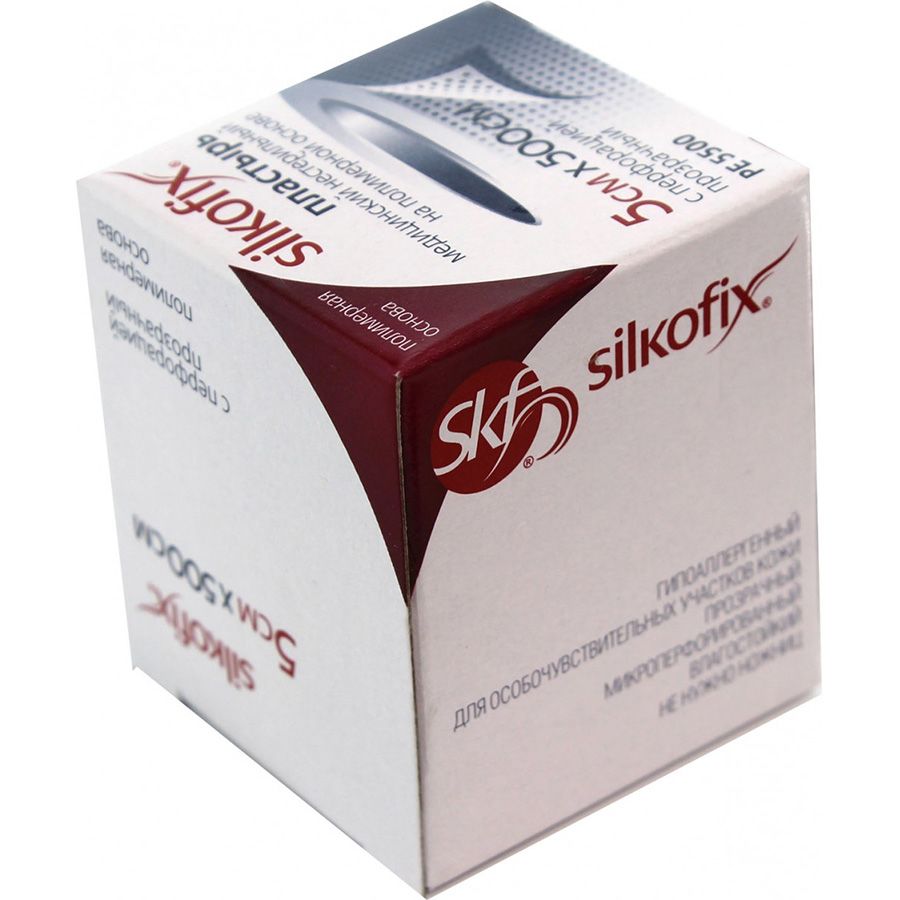 Пластырь медицинский фиксирующий 1 х 500см на полимерной основе Silkofix, 1 шт