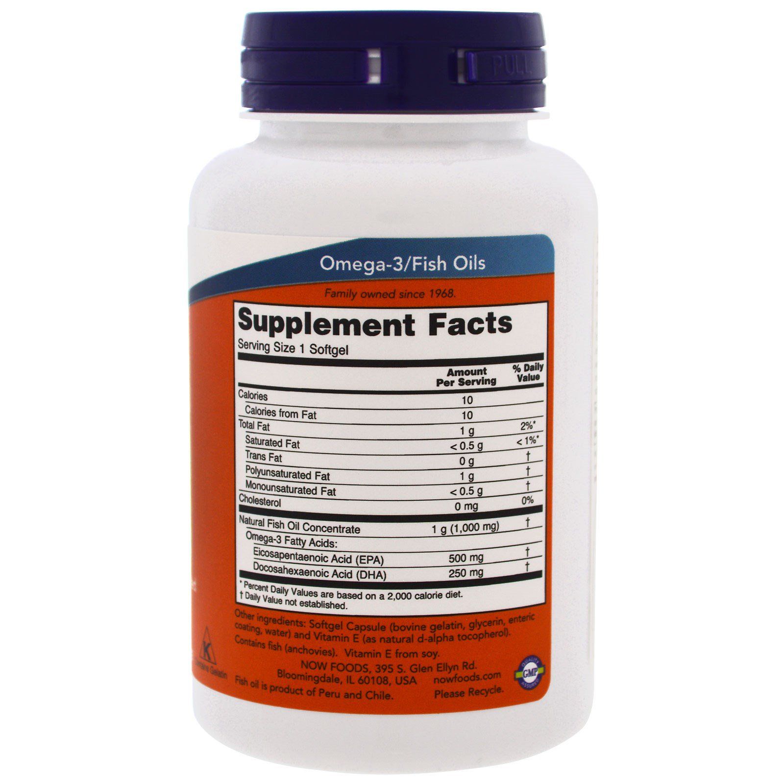 Ультра Омега-3 Ultra Omega-3 500 EPA/250 DHA Now Foods, 90 шт