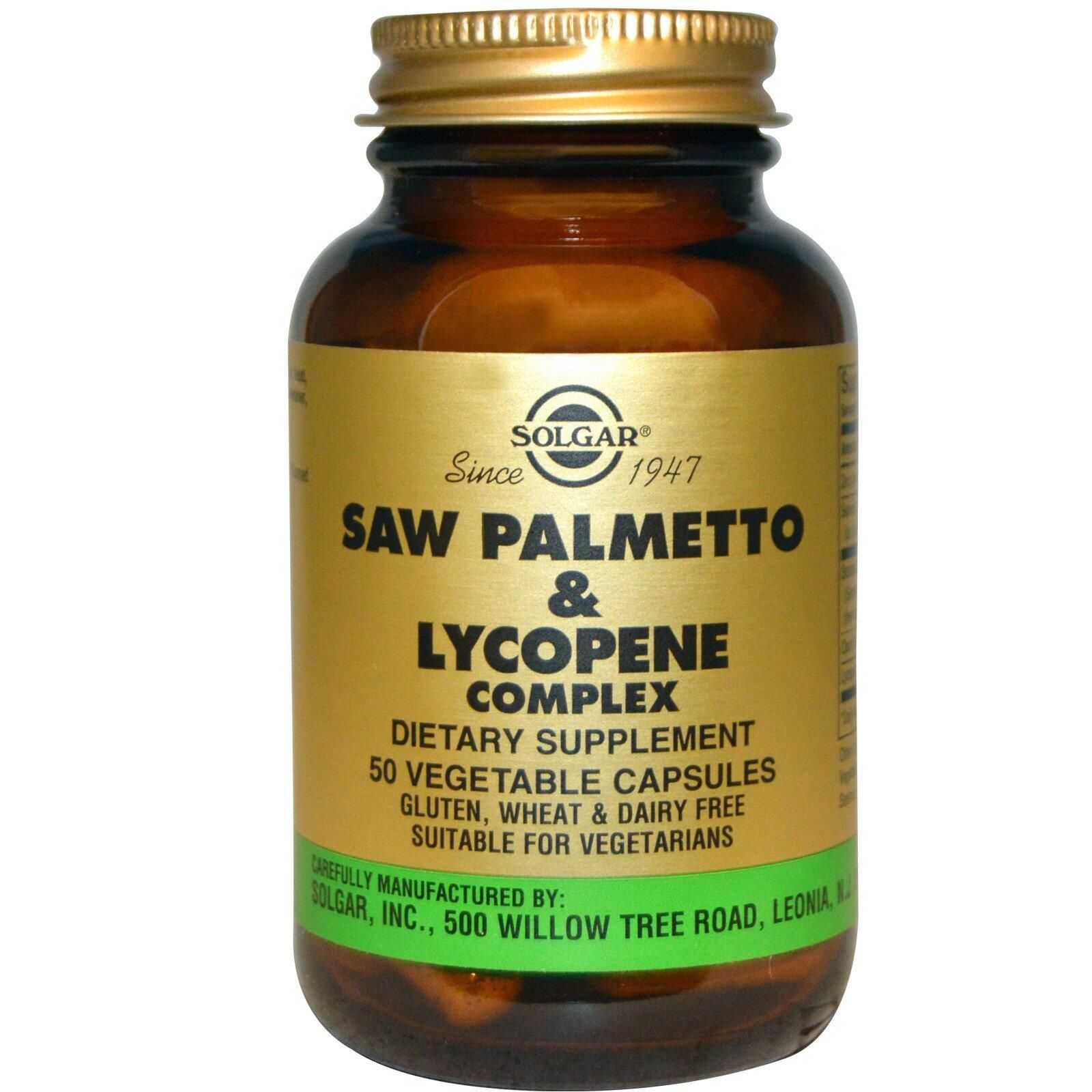 Комплекс Со пальметто и ликопина Saw Palmetto Lycopene complex Solgar 653 мг, 50 капсул