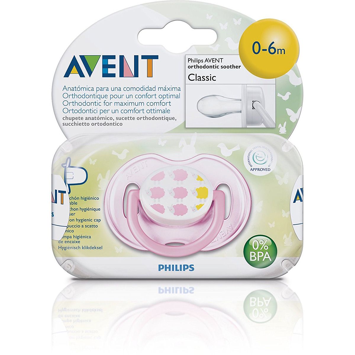 Пустышка серия FreeFlow овечка для девочек 0-6 месяцев Philips Avent, 1 шт