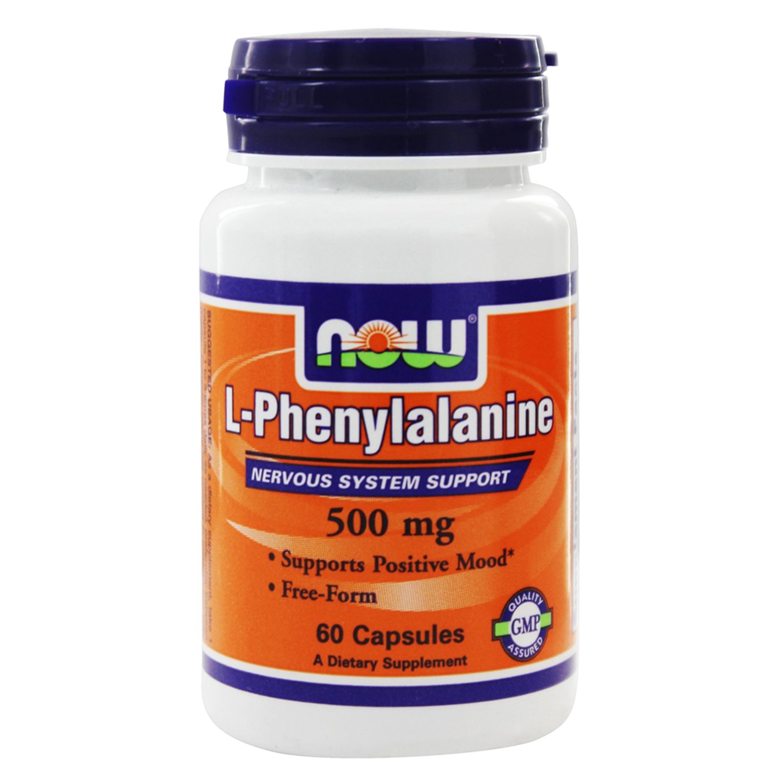 L-Phenylalanine, L-Фенилаланин, Ум и настроение, Now Foods, 500 мг, 60 капсул