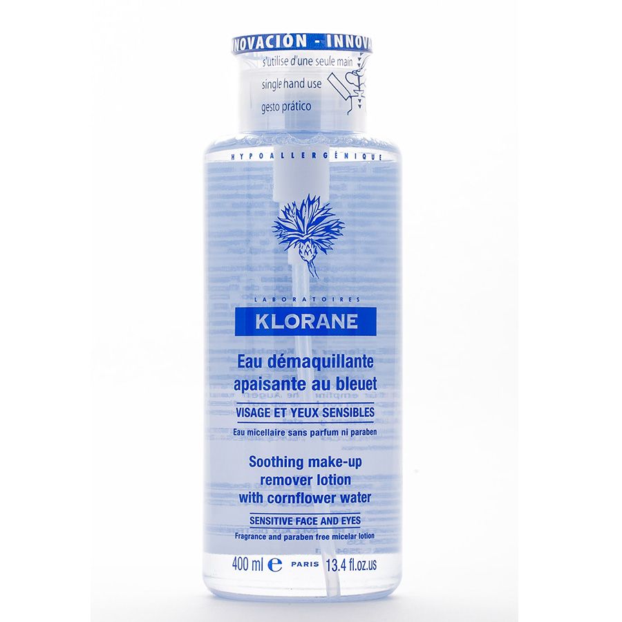 Очищающая вода с экстрактом василька для лица и глаз Klorane, 400 мл
