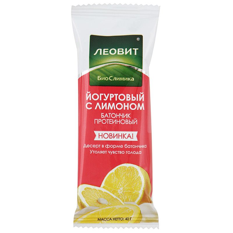 Биослимика батончик протеиновый йогуртовый с лимоном Леовит, 40 г