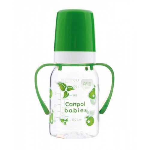 Бутылочка тритановая с ручками с силиконовой соской Canpol Babies, 120 мл