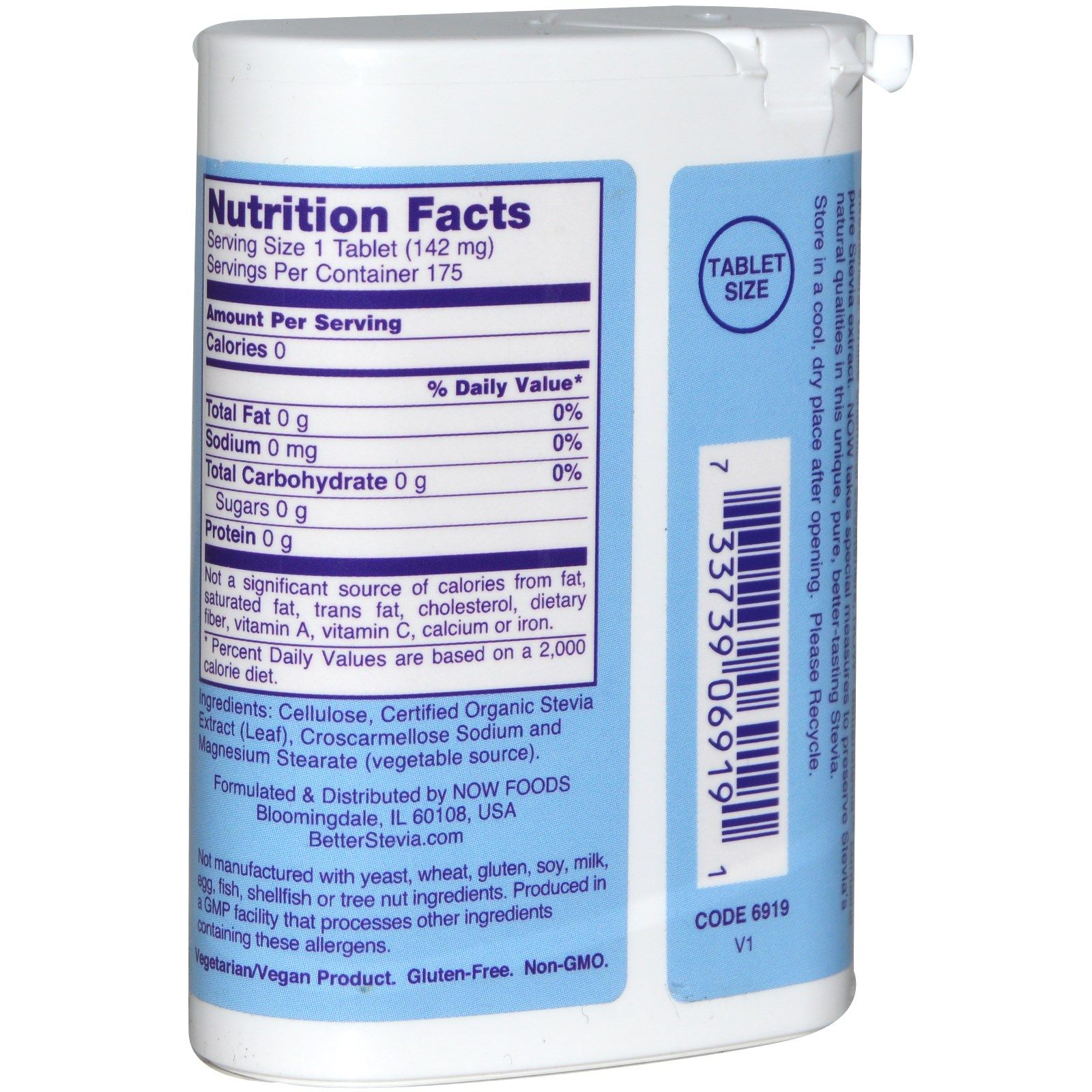 Stevia Instant, Сахарный диабет, Лишний вес, Now Foods, 175 таблеток