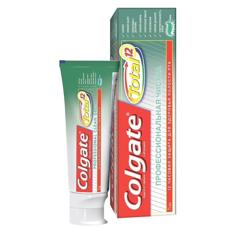 Зубная паста-гельTotal 12 профессиональная чистка Colgate, 75 мл