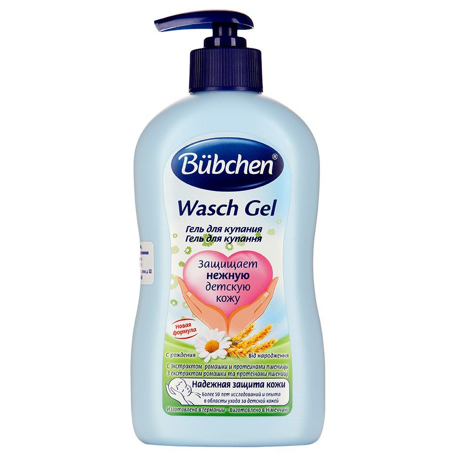Гель для купания младенцев с экстрактом ромашки и протеинами пшеницы Bubchen, 400 мл