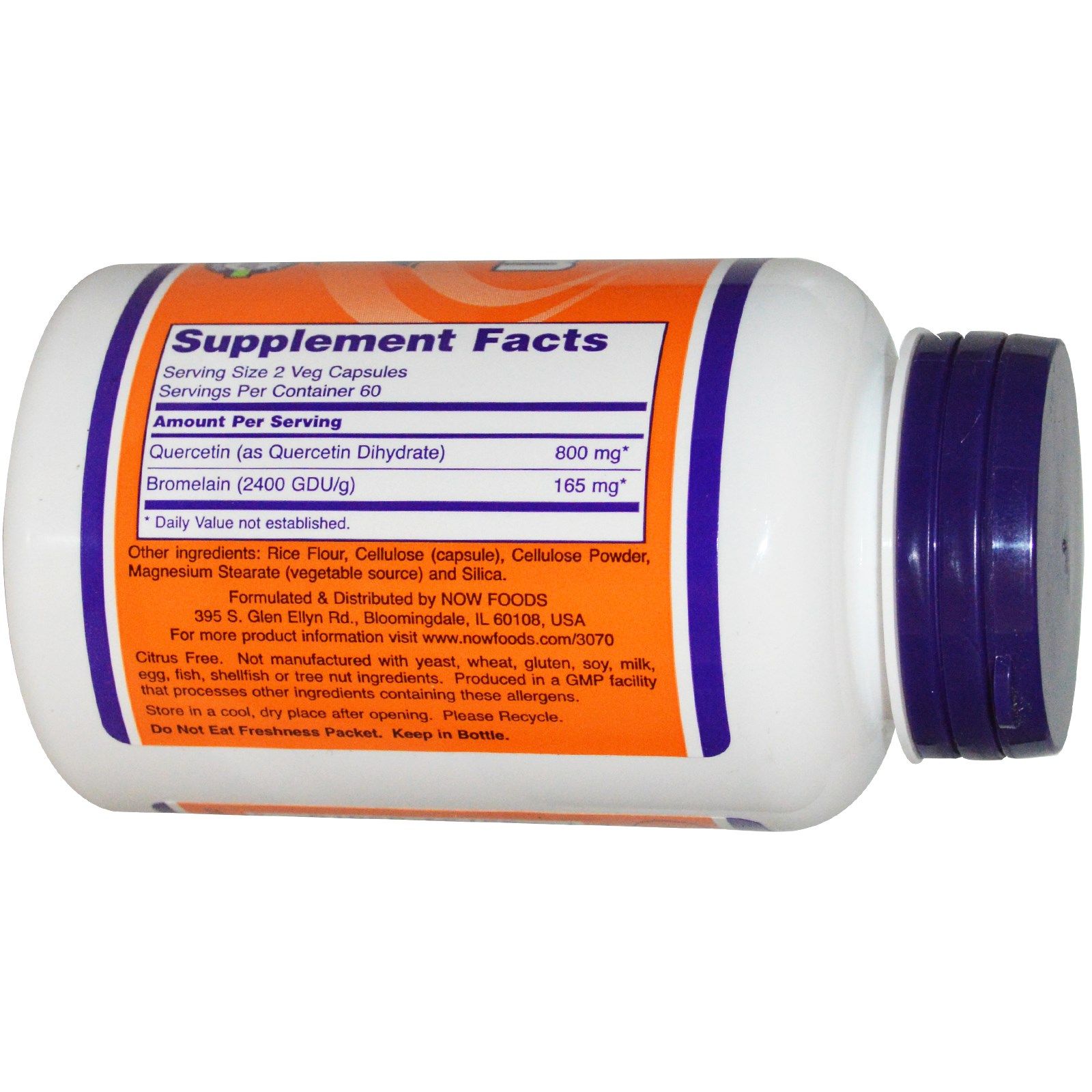 Quercetin-Bromelain, Антиоксидант и антигистаминное средство, Now Foods, 120 капсул