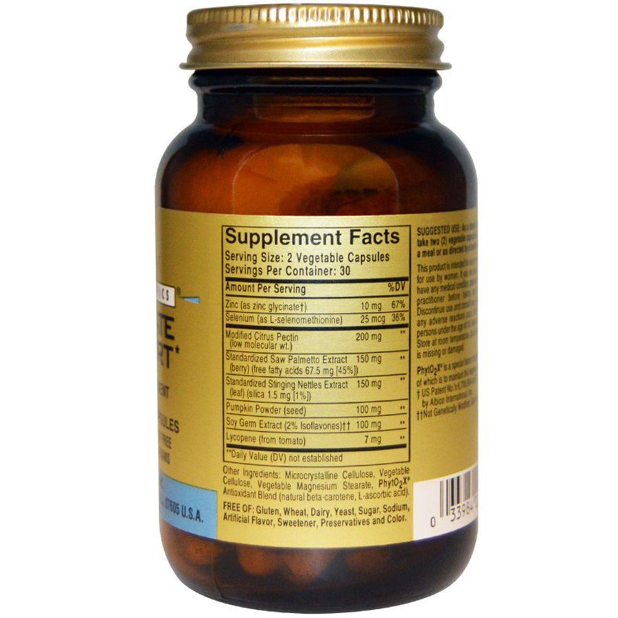 Простата плюс уменьшение симптомов аденомы простаты Solgar, 60 капсул