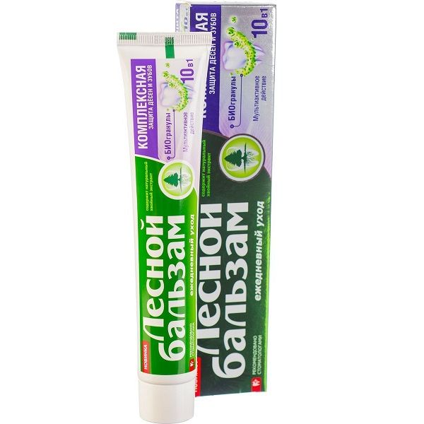 Зубная паста Лесной бальзам комплексная защита с биогранулами 10 в 1, 75 мл