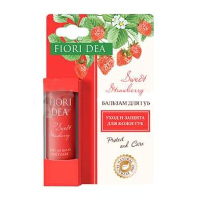Бальзам для губ сладкая клубника ухаживающий Fiori dea, 4.5 г