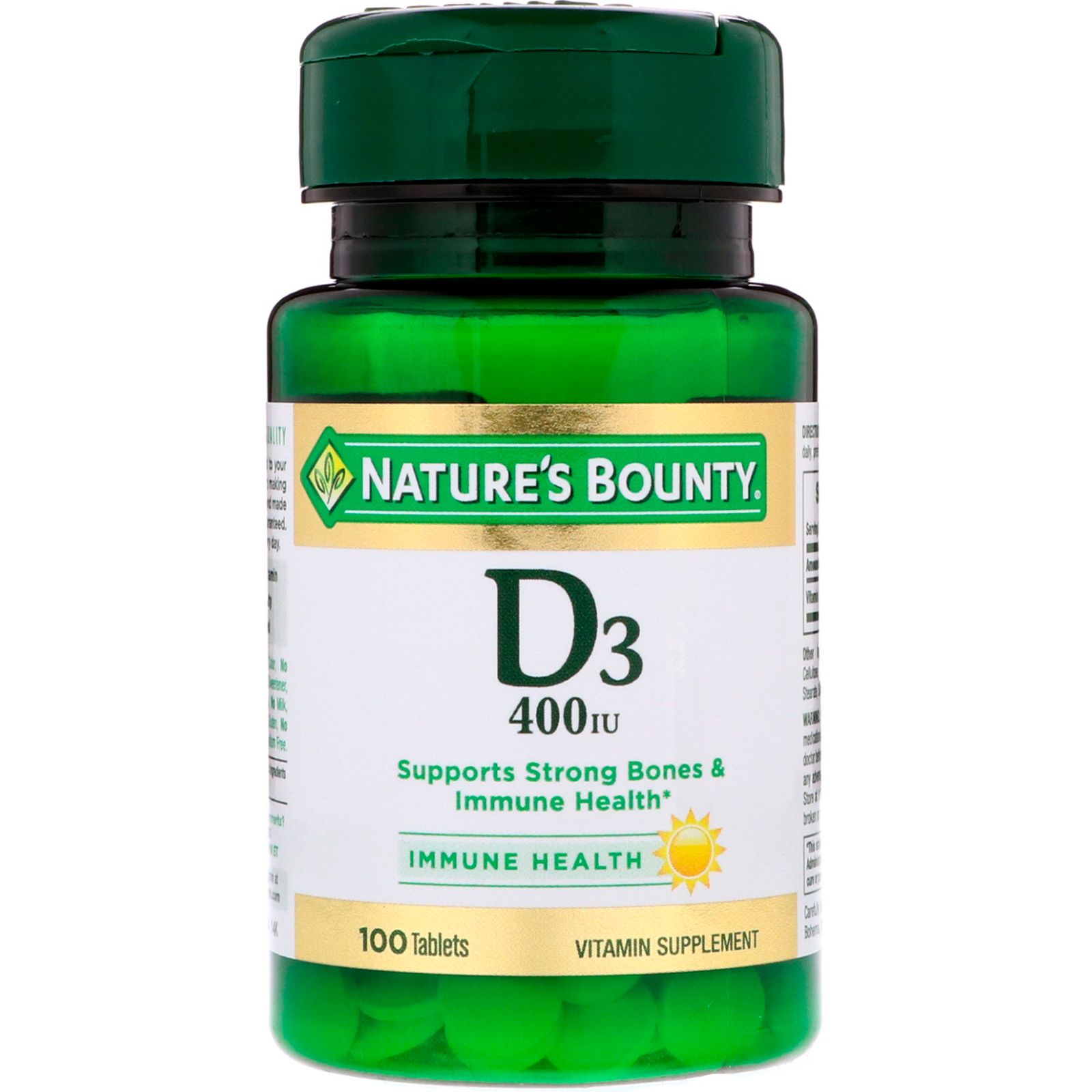 Витамин D3 400 МЕ (D3 10 MCG (400 IU) Nature's Bounty 250 мг, 100 таблеток