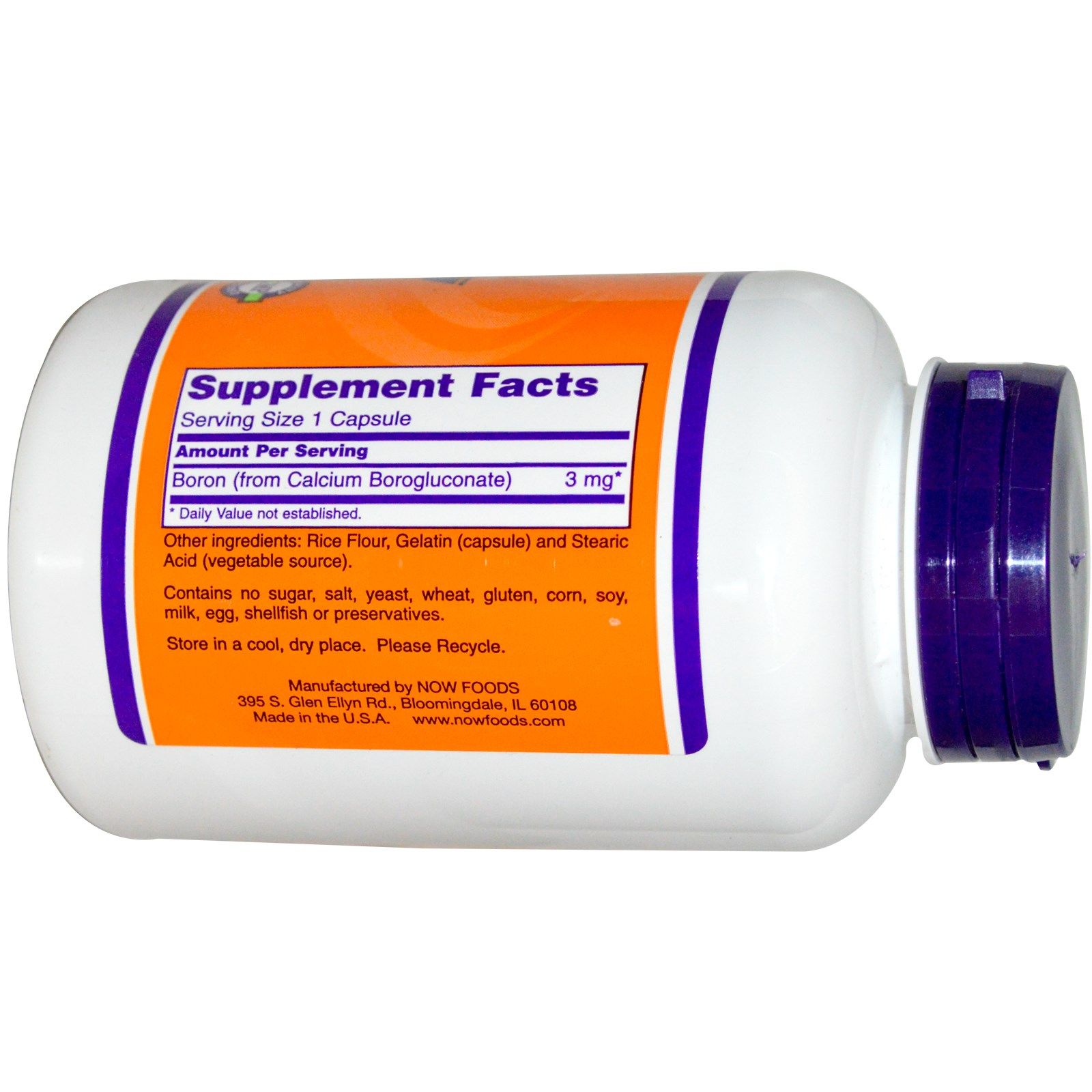 Boron, Бор, Now Foods, 3 мг, 100 капсул