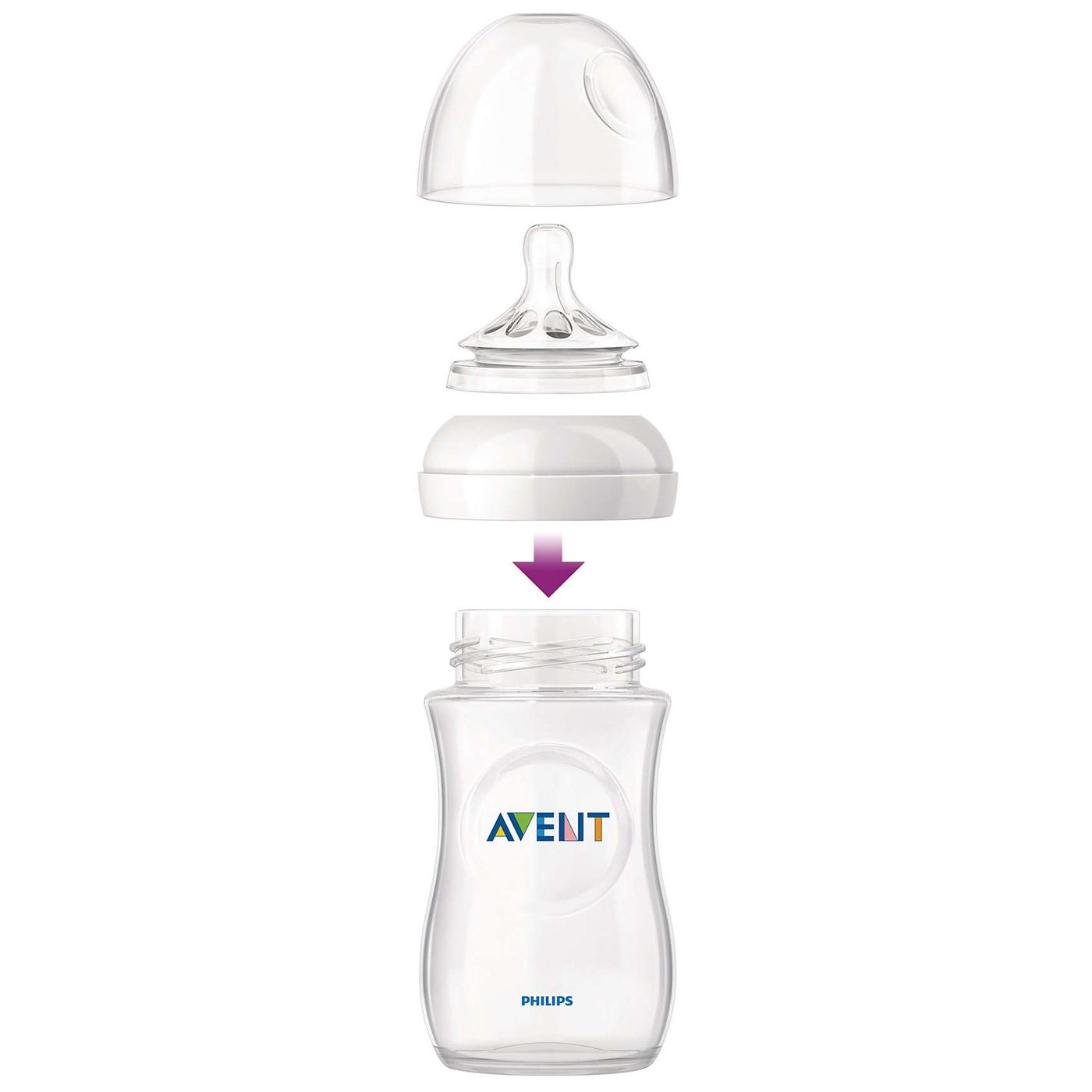 Бутылочка серии Natural стекло Philips Avent, 240 мл