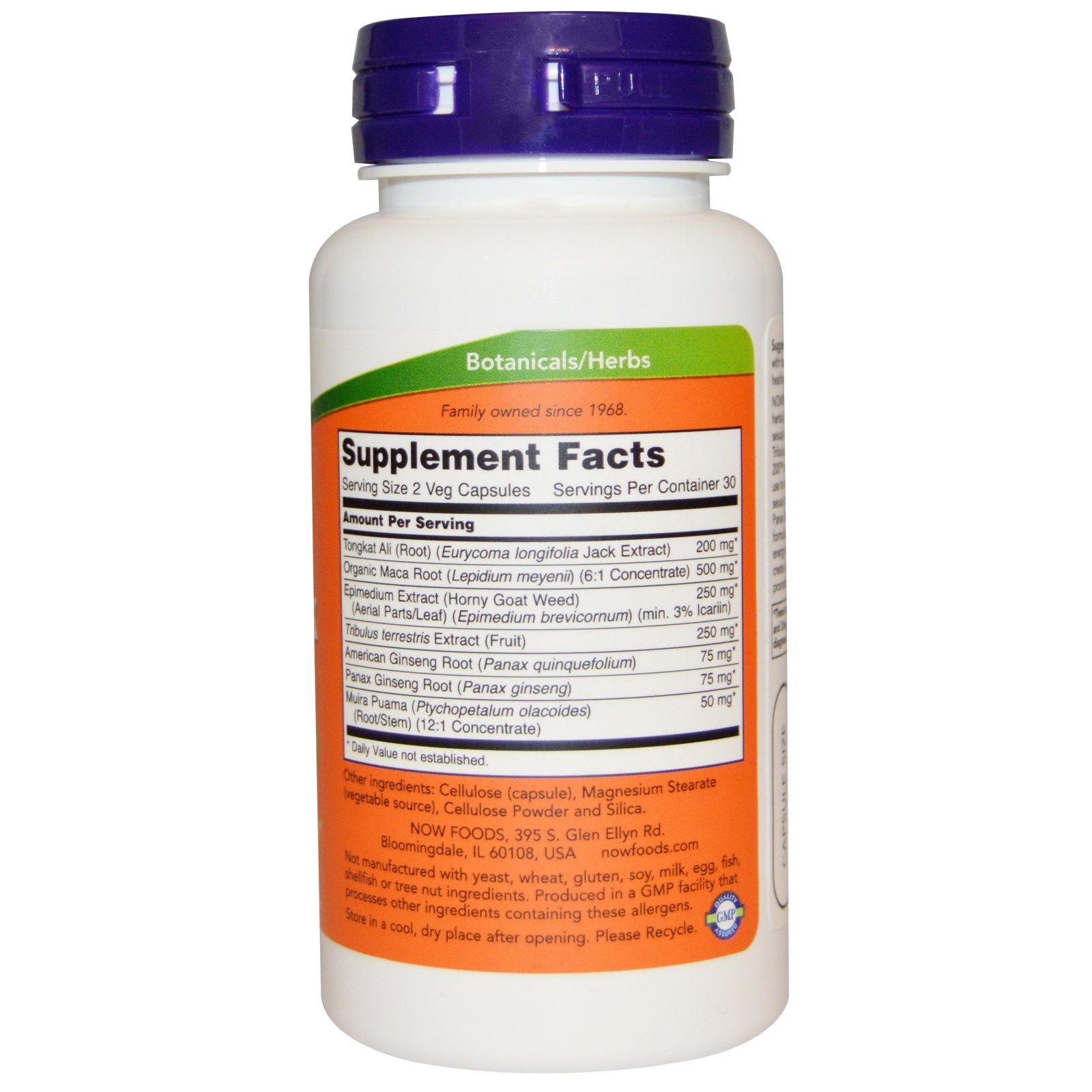 TestoJack 200, Усилитель мужской потенции, Now Foods, 60 капсул