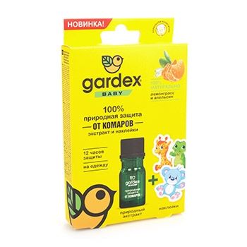 Природная защита от комаров Gardex Baby - Экстракт и наклейки, 4 мл