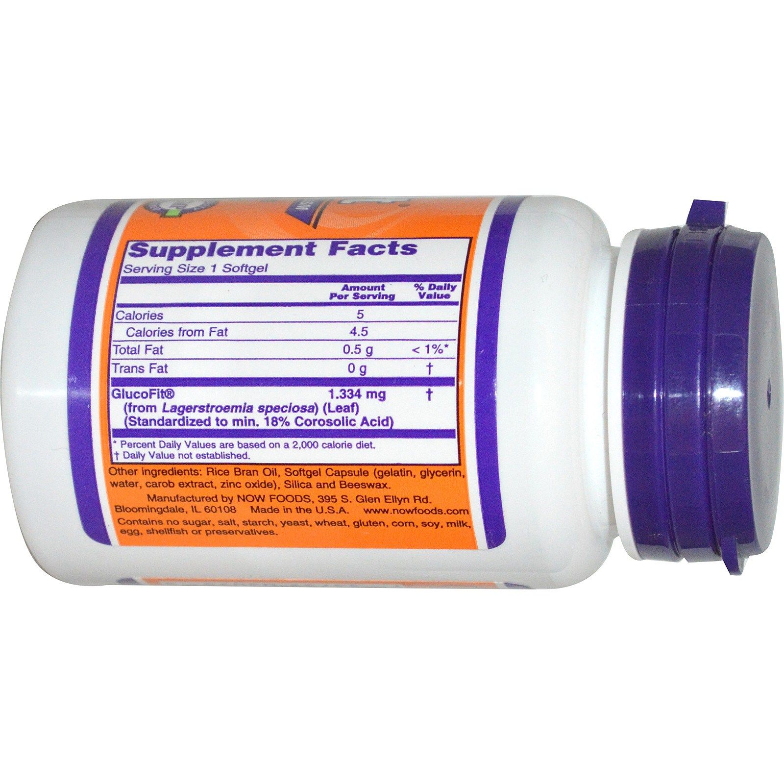 GlucoFit, Глюкофит, Нормализация уровня сахара, Now Foods, 60 капсул
