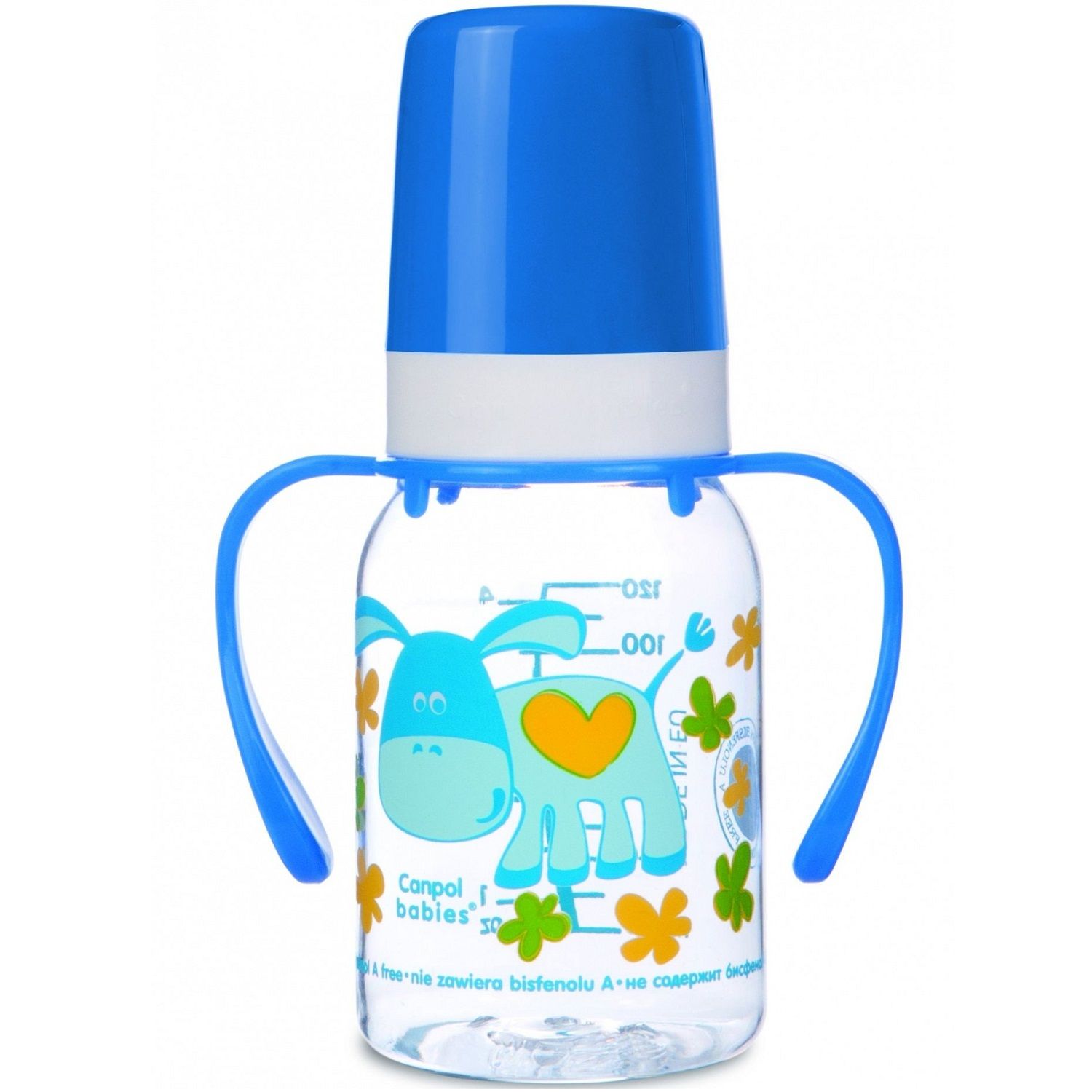 Бутылочка для кормления с силиконовой соской 3+ Canpol babies Cheerful animals, 120 мл