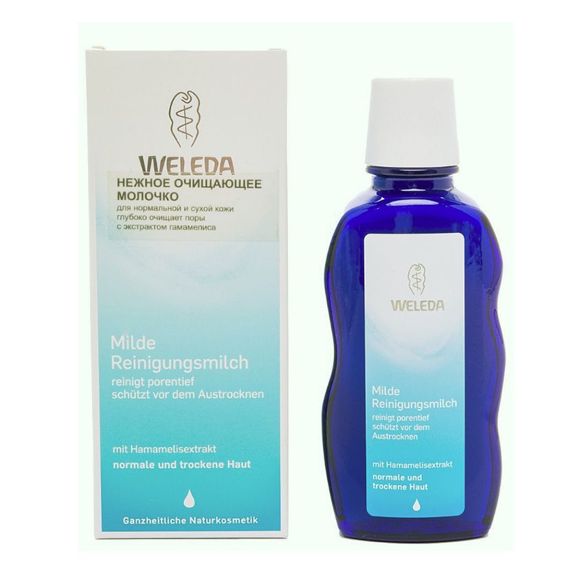 Нежное очищающее молочко для нормальной и сухой кожи Weleda, 100 мл