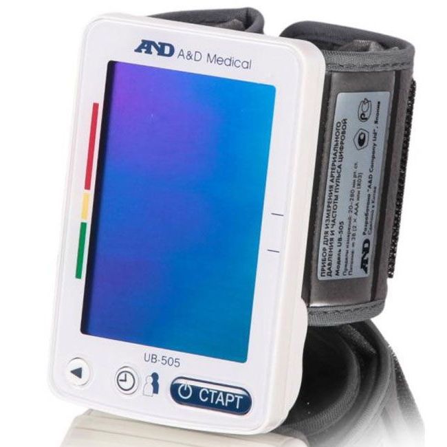 Тонометр ub-505 автоматический на запястье с индикатором положения руки A&D, 1 шт