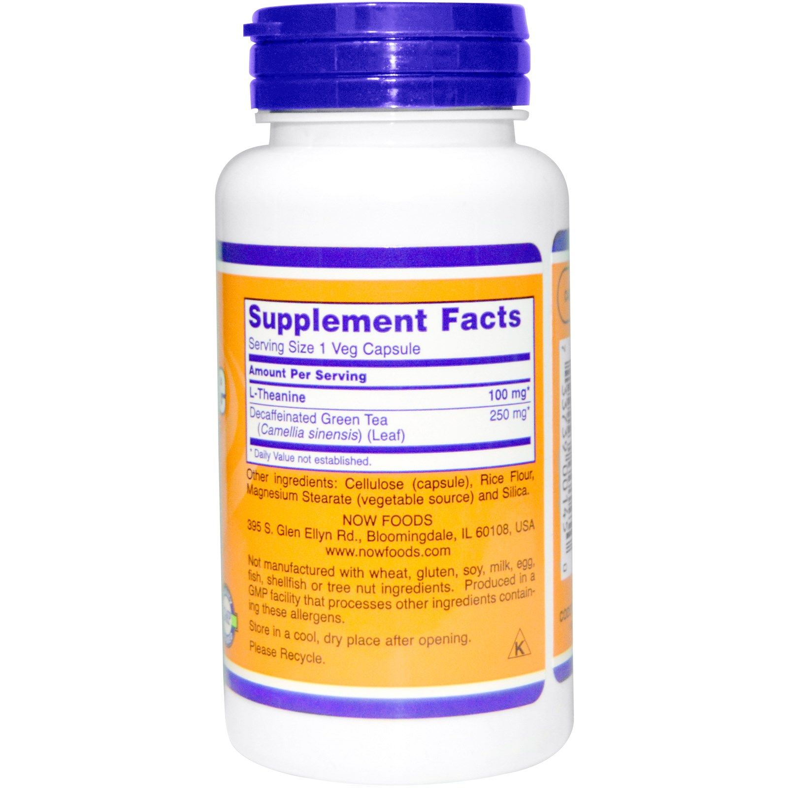 L-Theanine, L-Тианин, Now Foods, 100 мг, 90 капсул