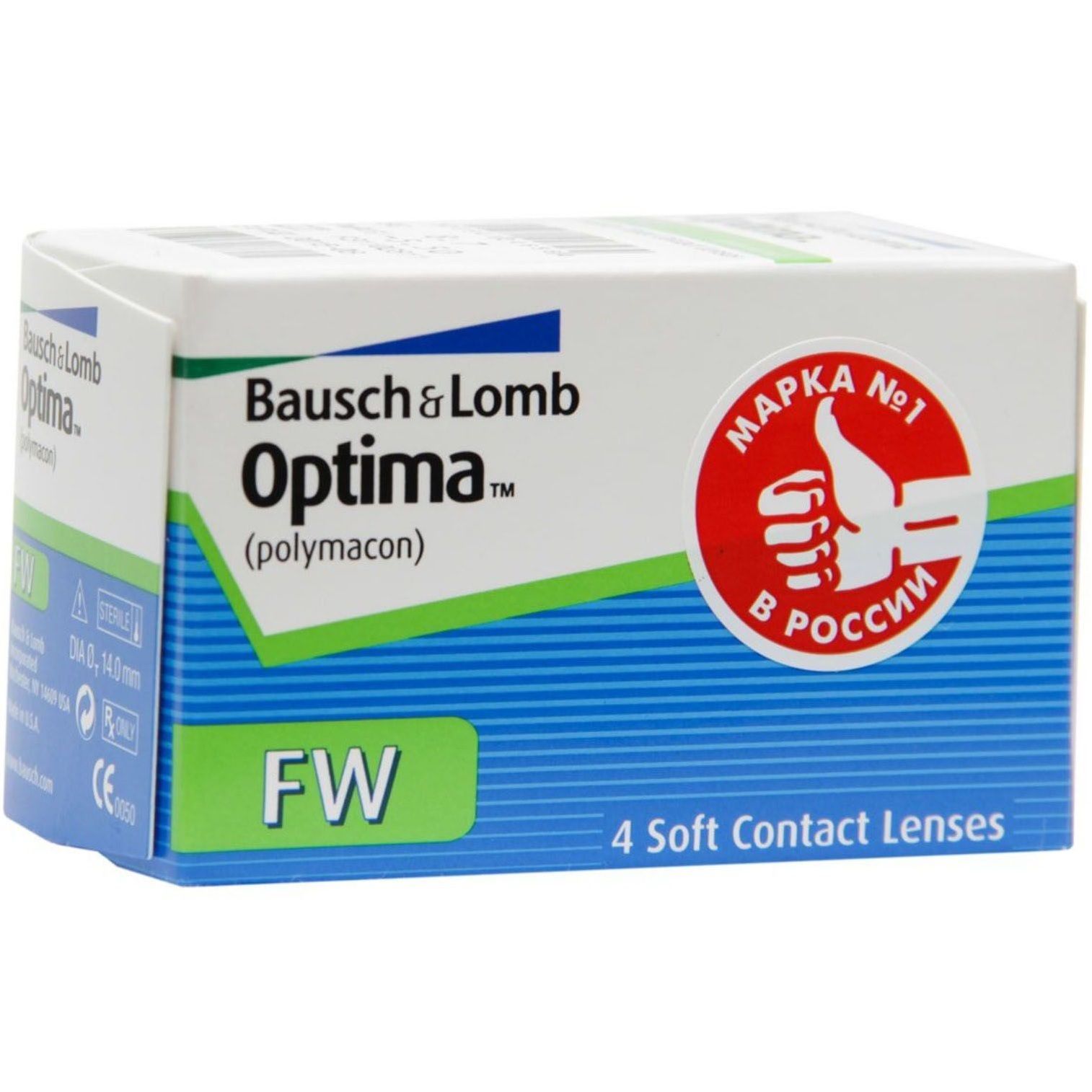 Контактные линзы Optima FW Bausch + Lomb bc 8,7 -3.25, 4 шт