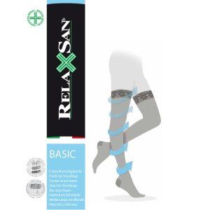 Компрессионные чулки Relaxsan Stay-Up на резинке 70 ден телесного цвета, размер 3