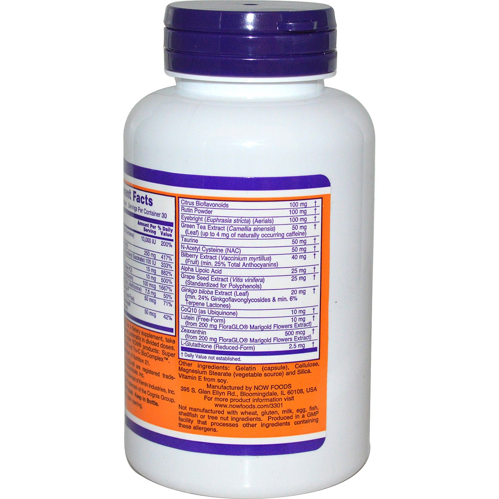 Ocu Support, Мультивитамины, Поддержка зрения, Now Foods, 90 капсул