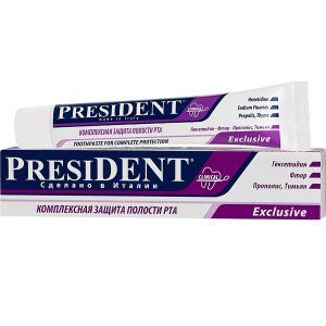 Зубная паста President Exclusive комплексная защита полости рта, 50 мл